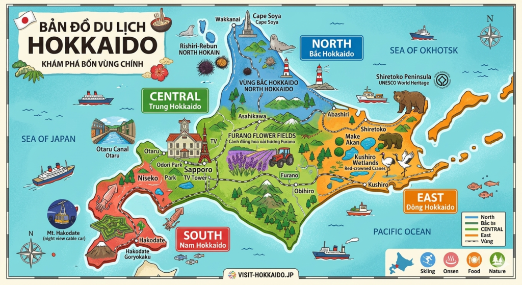 Bản đồ du lịch Hokkaido